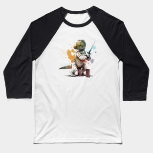 Dinosaur fencing athlete Baseball T-Shirt